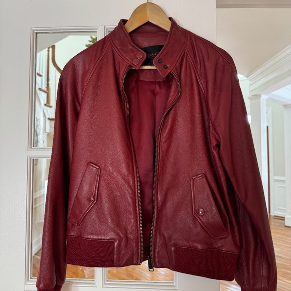 Authentic Coach Women's Red Leather Bomber Jacket, Size Small (S), Red Leather - Picture 1 of 4